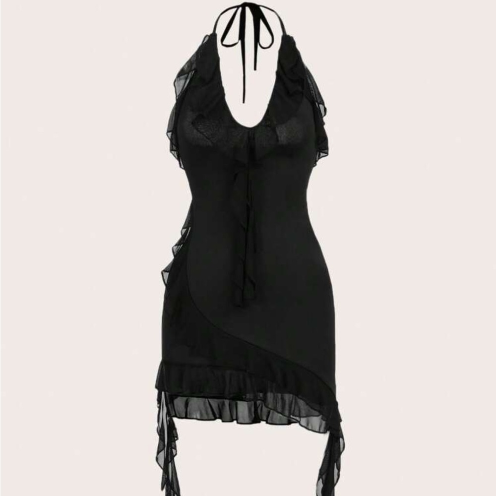 Backless halter dress